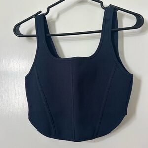 Babaton Deep Blue Knit Corset Top